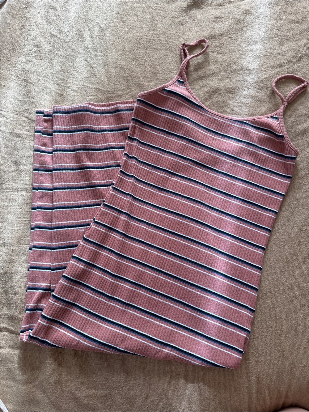 wild fable Pink Striped Ribbed Cami Dress